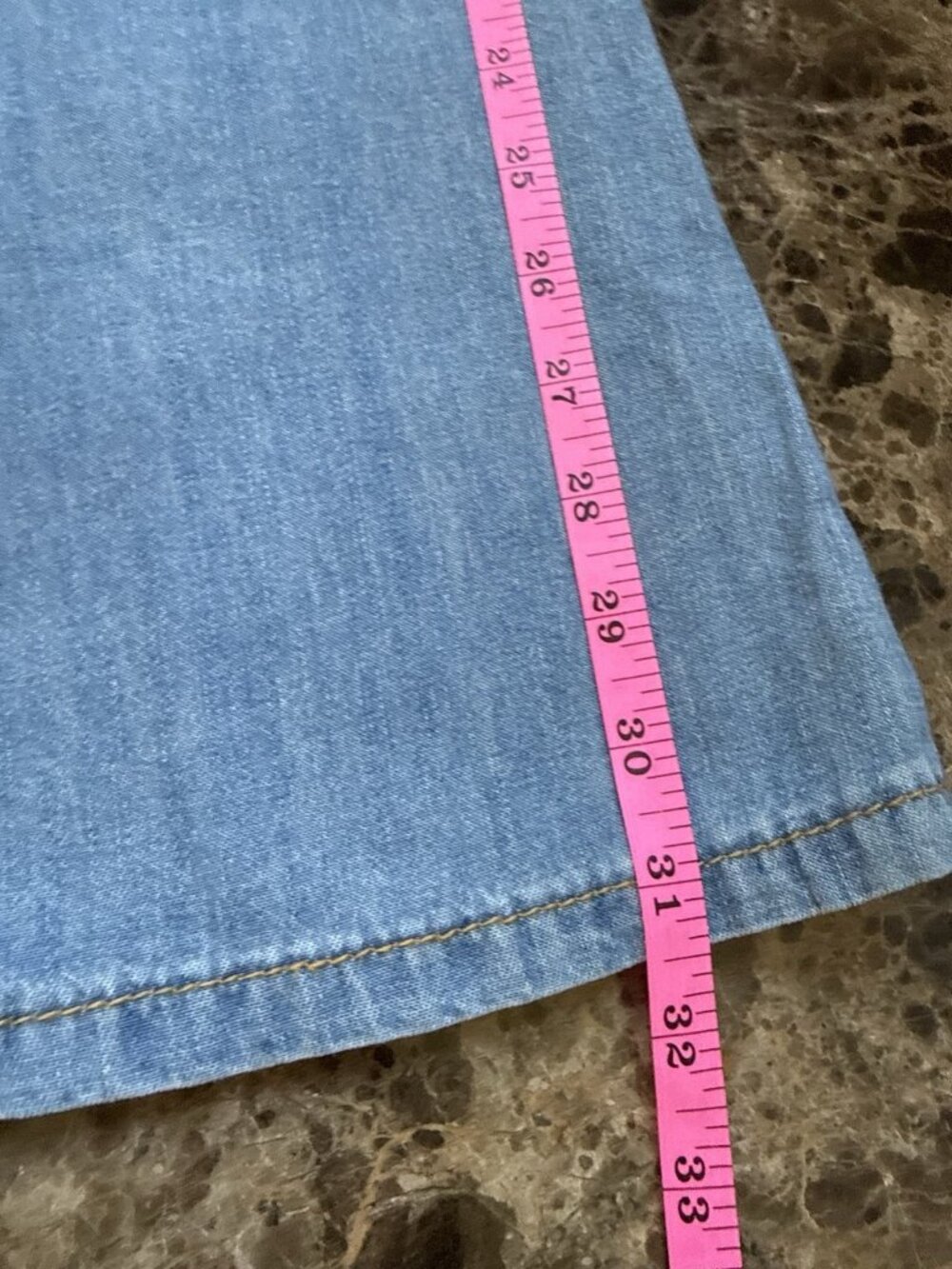 Anthropologie Wide Leg Denim Pants Women’s 32 NWT Belted Button Hem Blue - Picture 13 of 16